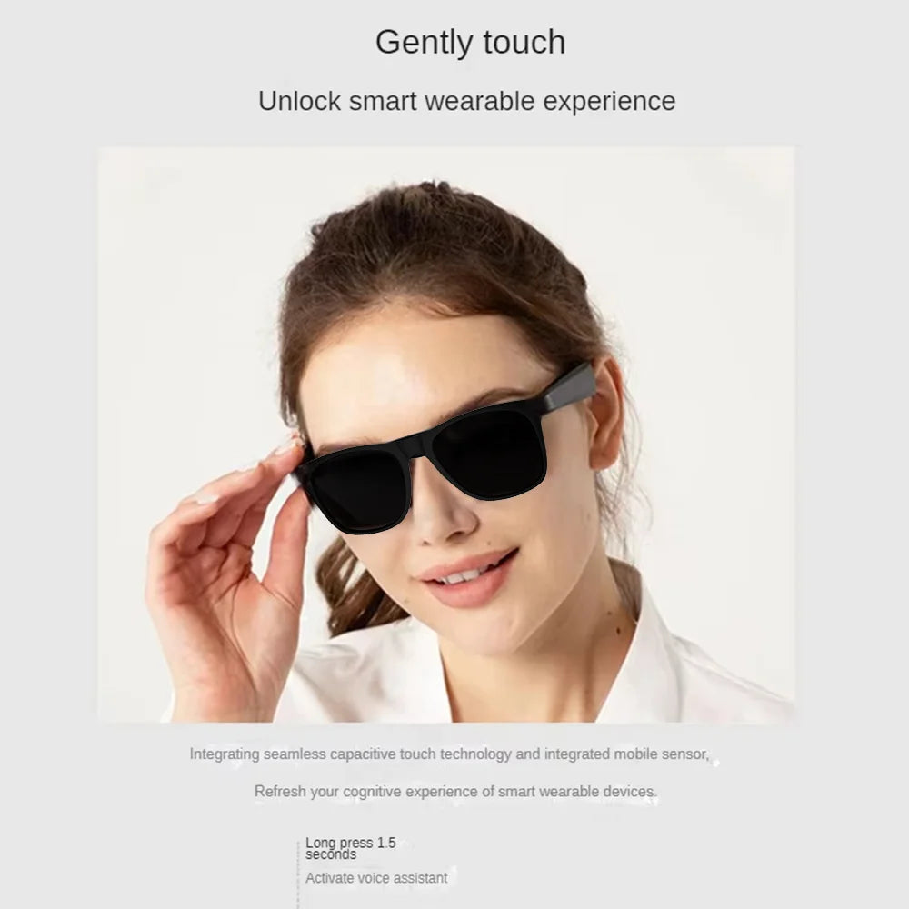 LAXASFIT 2025 New Men's Smart Glasses Women's Bluetooth Glasses Voice Call Control Music UV Polarized Sunglasses