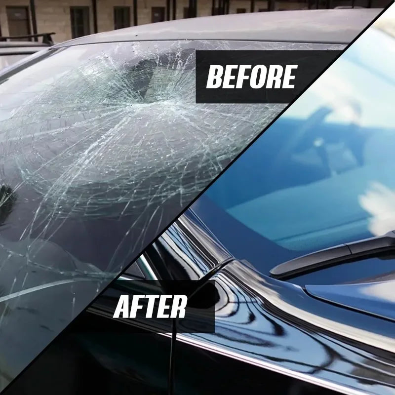 Car Windshield Repair Kit DIY Glue Quick Fix Car Glass Crack Repair Agent Chips Cracks Combined Repair for All Types of Glass