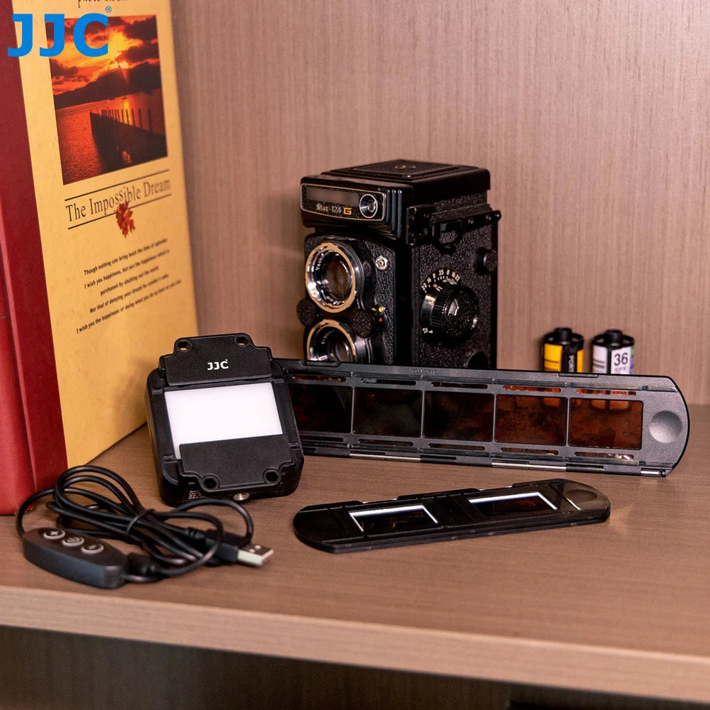 JJC 35mm Negative Film Scanning Copying LED Light Set with 10 levels Adjustable for Old Photos Negatives Converter to Digital