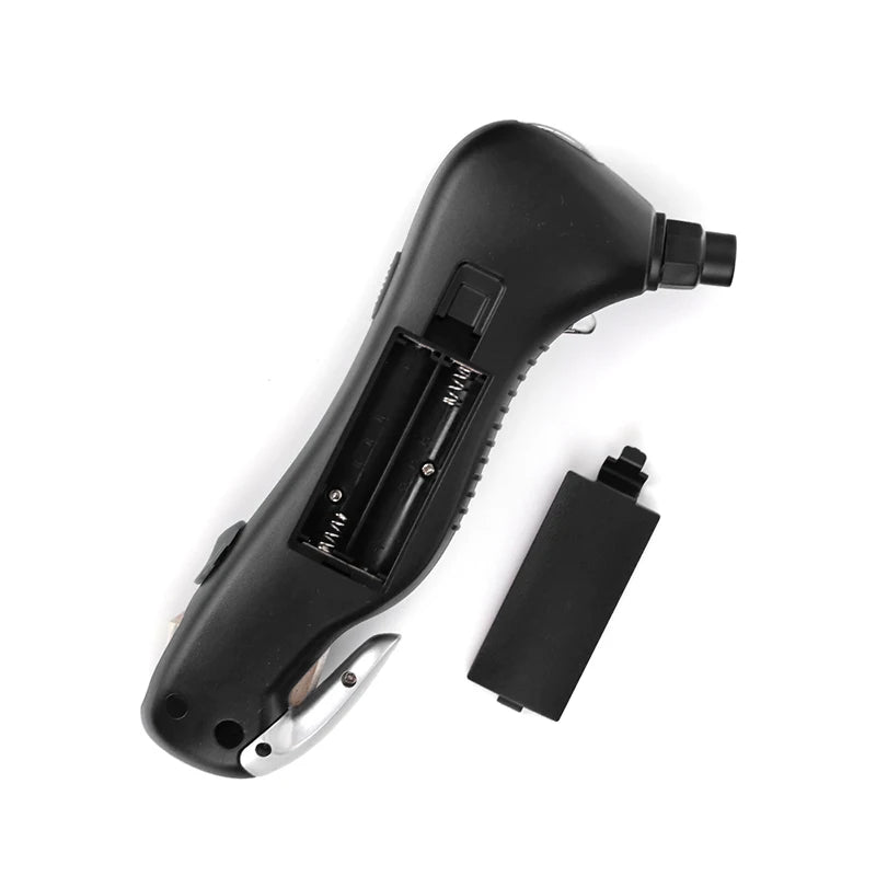 Digital tire pressure gauge, emergency lighting flashlight, car escape hammer, seat belt cutter, multi-functional self-rescue to