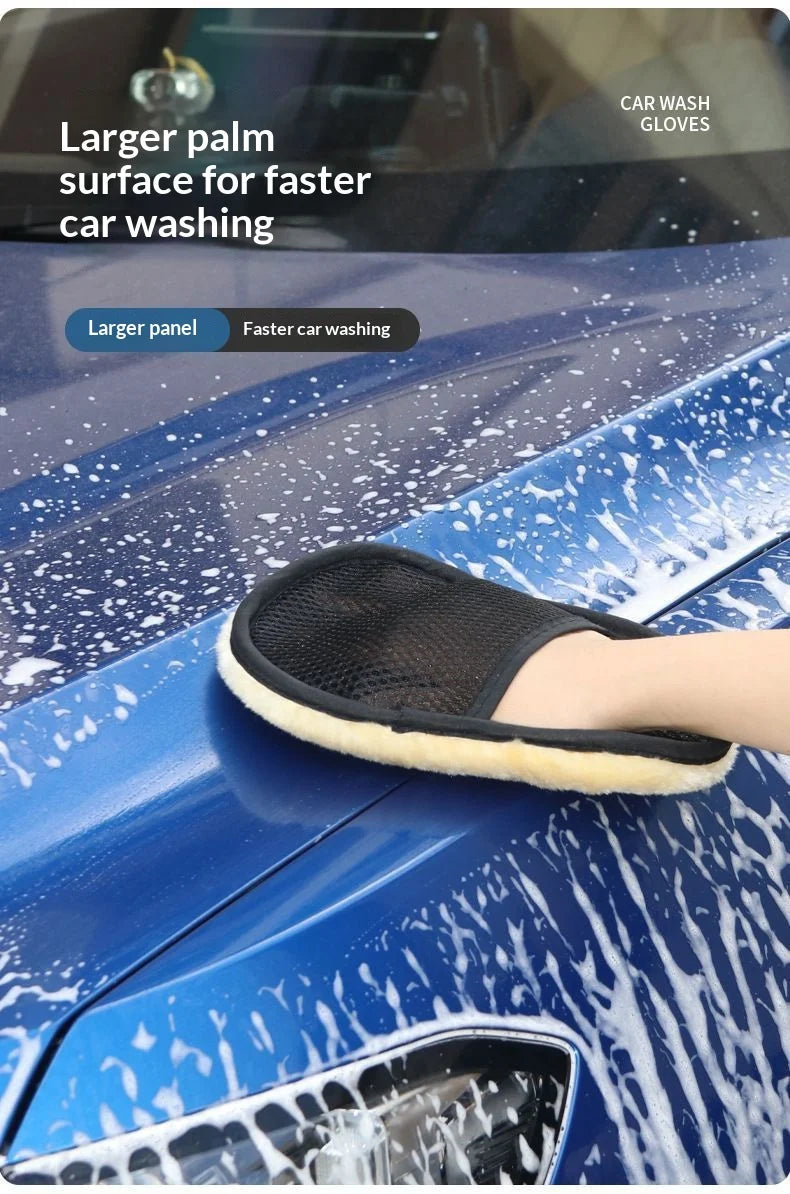 Thickened fleece gloves for car washing fleece cleaning gloves car maintenance waxing supplies cleaning tool gloves