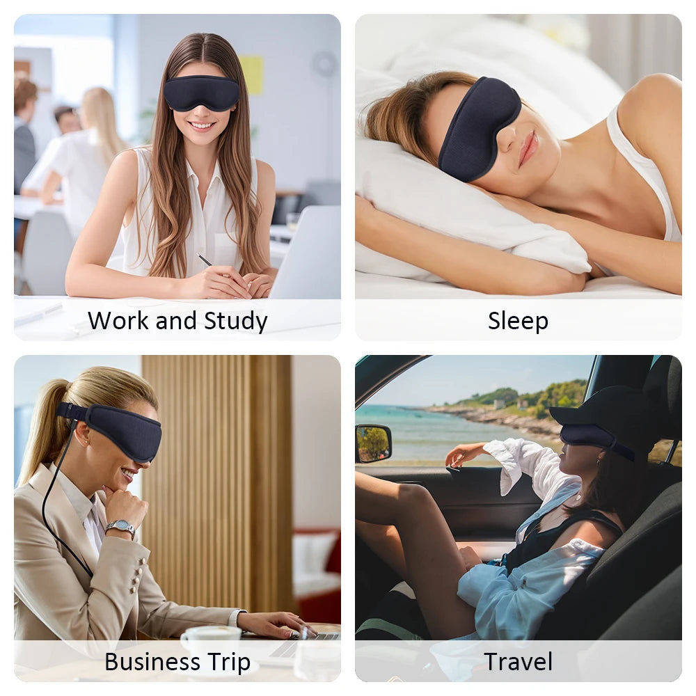 Hot Compress and Massage Eye Mask Electric Heated Eye Massager for Relieve Eye Strain Dark Circles Sleeping Mask Eyeshades