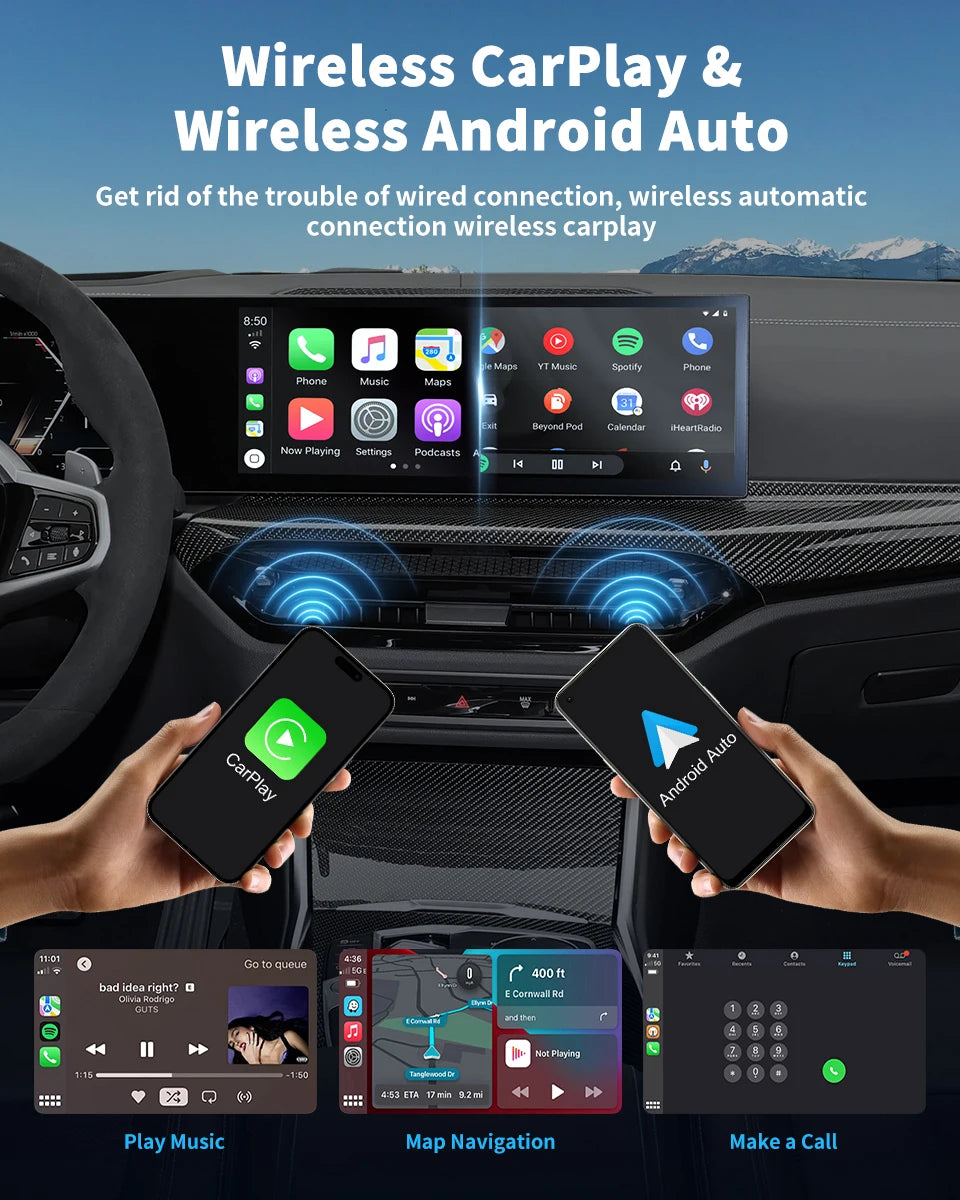 iHeylinkit BW550M Smart Ai Box Android13.0 QCM6125 Wireless CarPlay Adapter Android Auto Support Google Play Video Game Software