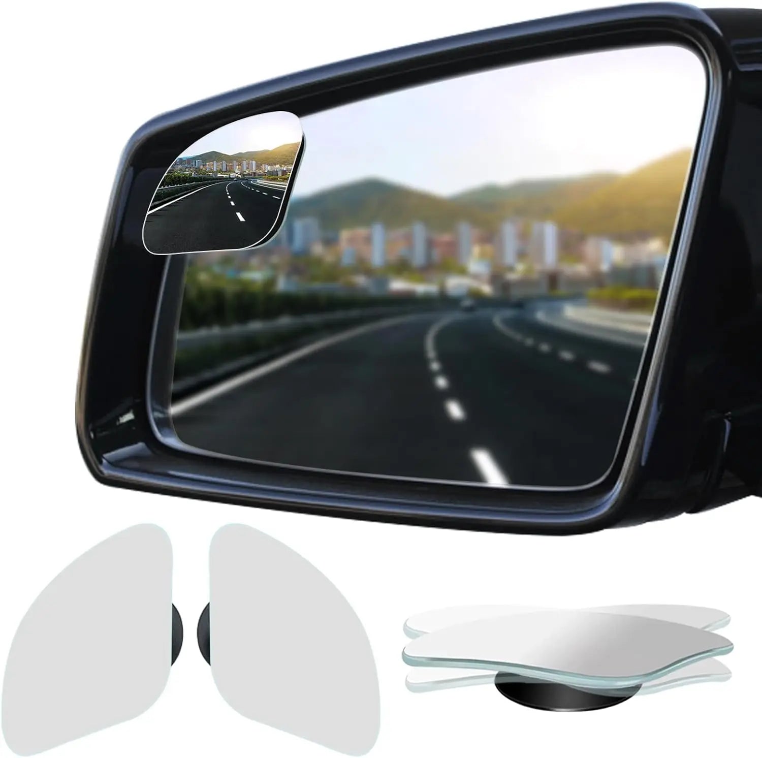 2Pcs Car Blind Spot Mirror, 360 Degree Adjustable HD Glass Convex Mirror, Angle Rear View Mirror for Car SUV Reverse Parking