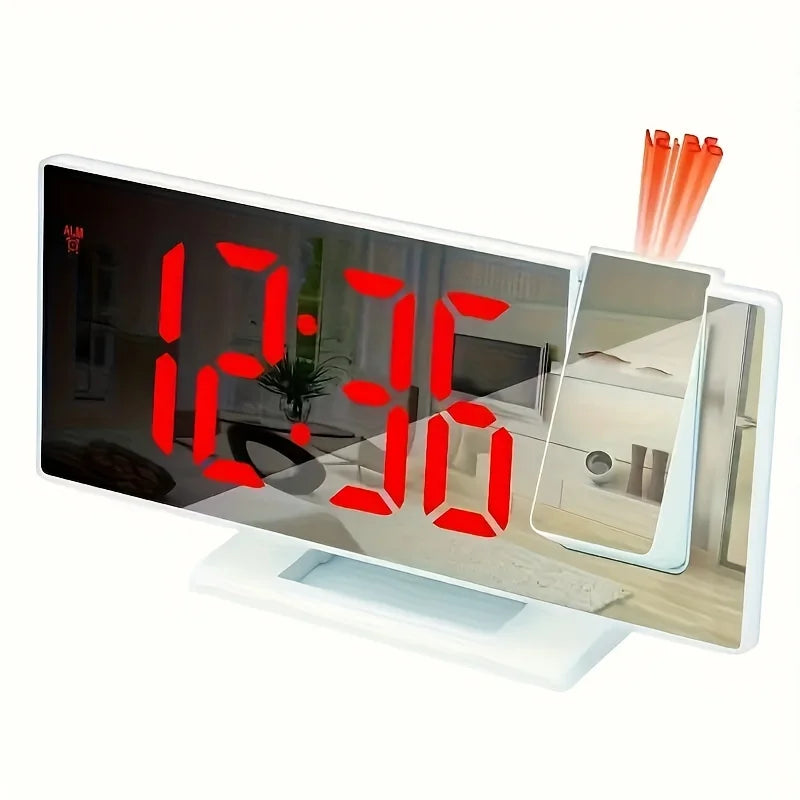 Mirror multifunctional projection alarm clock Intelligent luminous clock Bedroom large screen digital clock wall projection alar