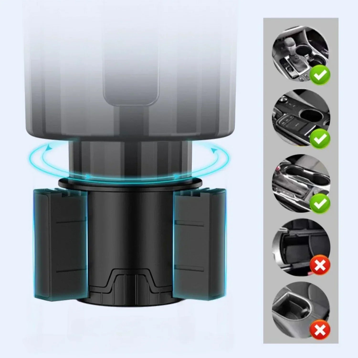 1PC Upgraded Car Cup Holder Expander with Adjustable Base Stable Auto Bottle Support for 6.5CM-10.5CM Cup Universal Holder