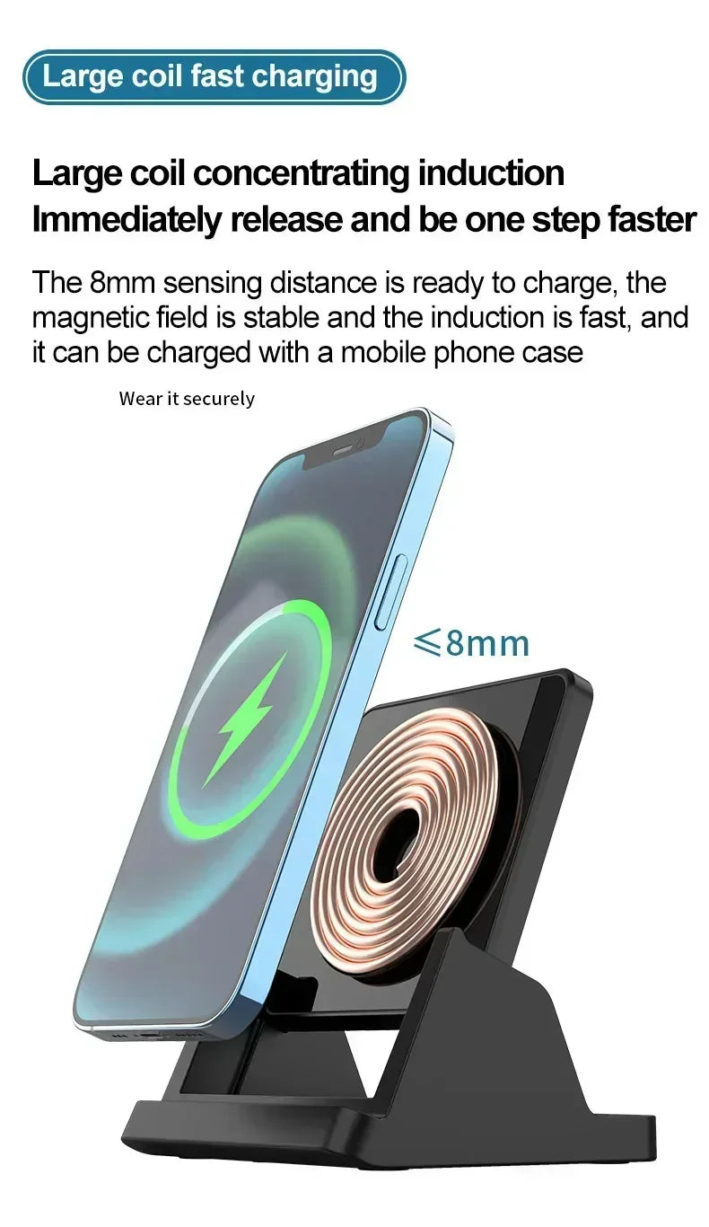 30W Wireless Charger Removable Desktop Vertical Holder Stand For iPhone 16 15 14 13 12 Samsung S25 Xiaomi 15 Quick Charging Dock