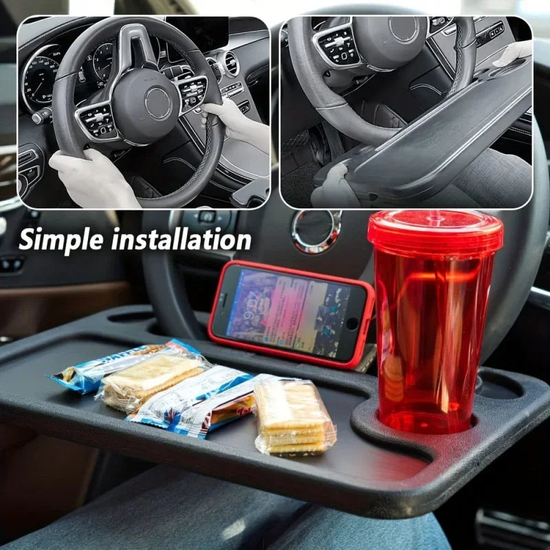 Portable Car Laptop Computer Desk Mount Stand Eat Work Car Steering Wheel Dining Table BracketDrink Food Coffee Tray Board