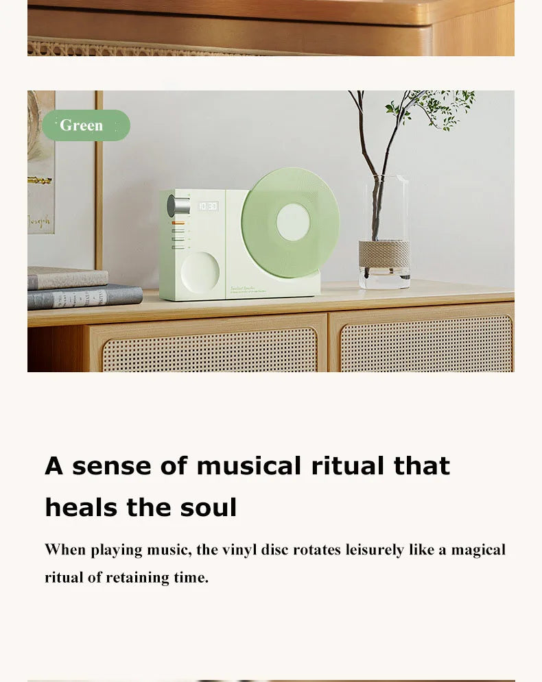 Mini Retro Bluetooth 5.3 Speaker with AUX Playback Wireless Hifi Retro Film Sound Music Box with Clock Display Support TF Card