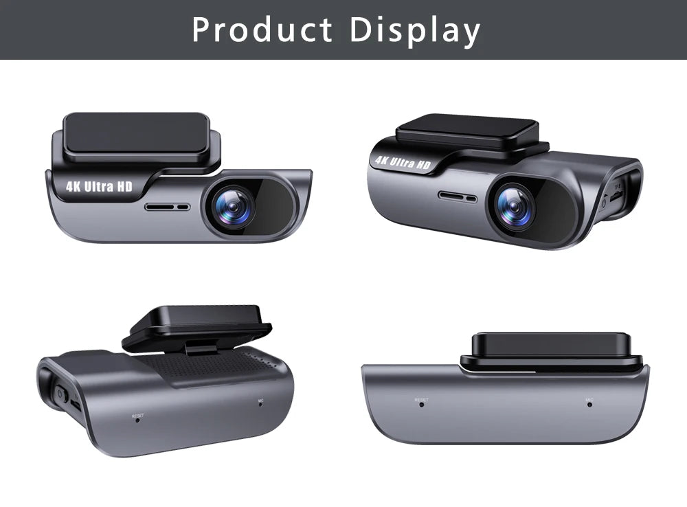 4K 3840*2160P Dash Cam WIFI Car DVR Camera Video Drive Recorder Dashcam Registrar Black Box 24 Hour Monitoring Night Vision