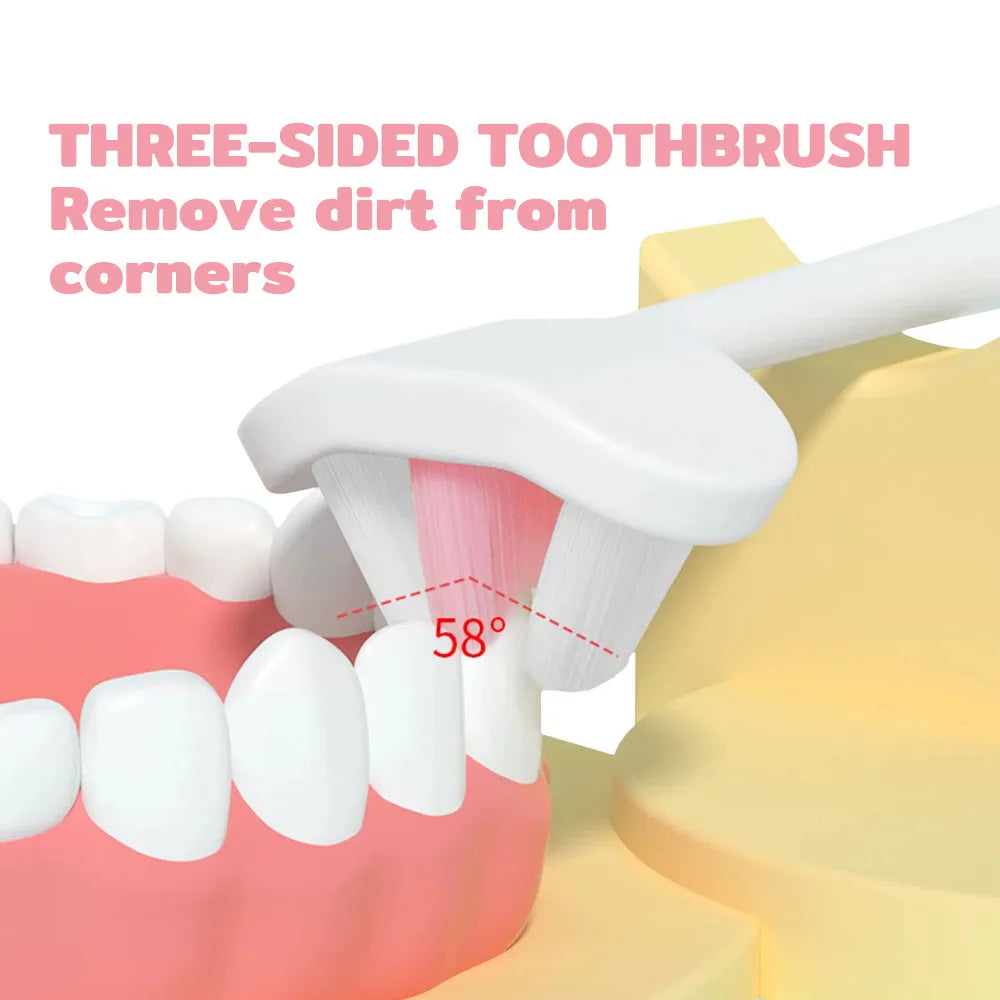 Escova de Dentes para Animais de Estimação 360 Graus Cabeça de Escova de 3 Lados Limpa Suavemente Gengivas e Dentes Conjunto de Pasta de Dentes e Escova de Dentes para Cães e Gatos