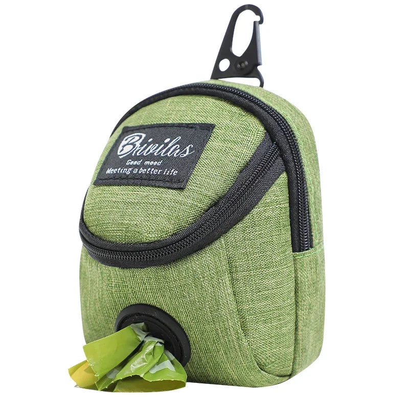 Portable Dog Training Treat Pouch with Poop Bag Dispenser