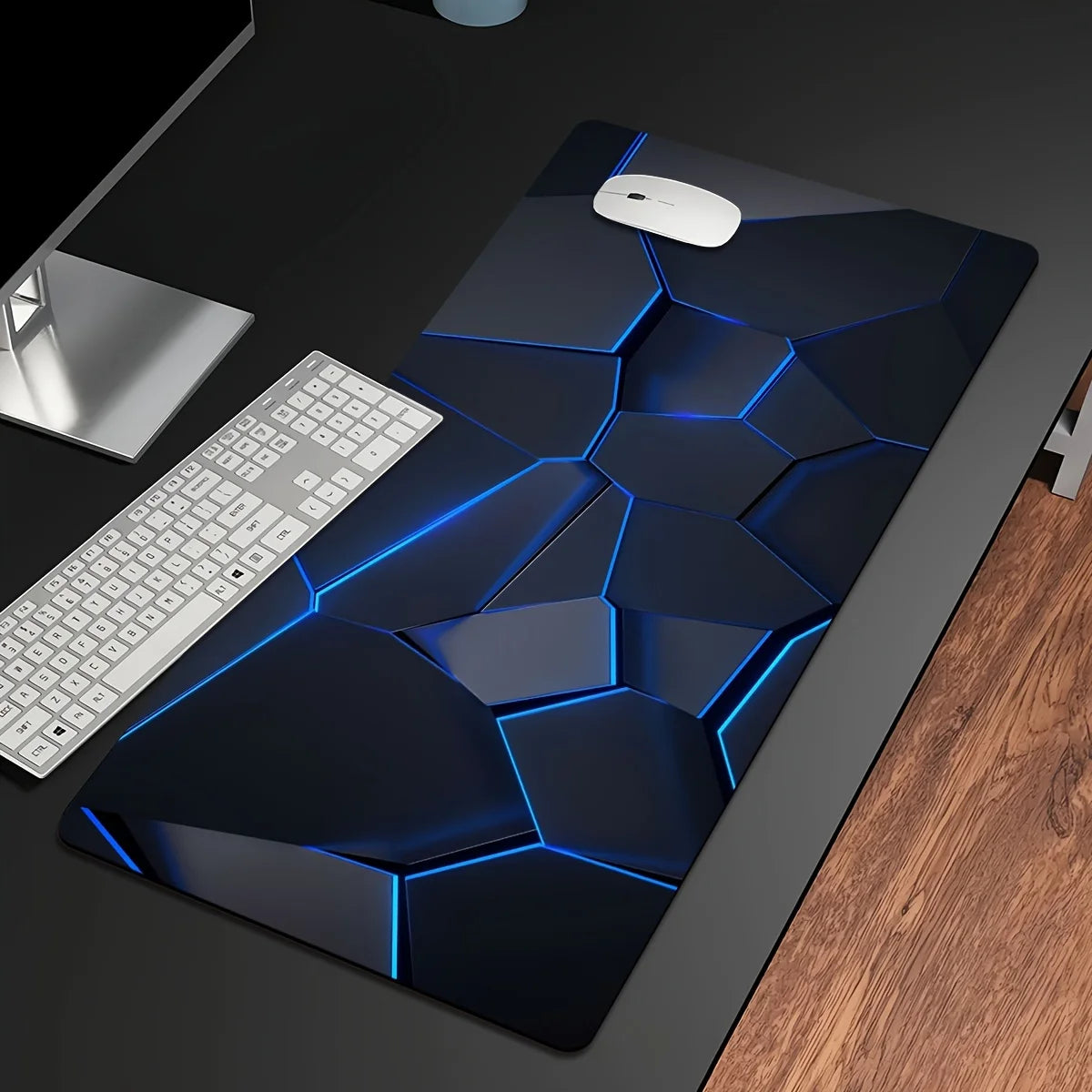 Tapete de rato RGB Geométrico Grande 400X900 Tapete de rato para jogos PC Teclado de computador XL Tapete de secretária Acessórios de interior de escritório