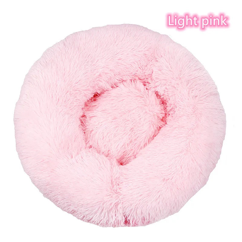 Cama Para Animais De Estimação Super Macia Para Gatos Pelúcia Tamanho Normal Lavável Cama Calmante Cama Donut Artefacto De Dormir Confortável Adequado Para O Inverno
