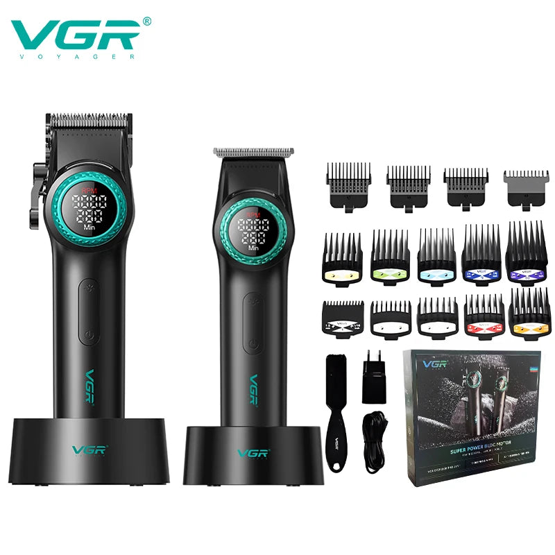 VGR 001 & 977 Professional DLC Blade Clipper Set