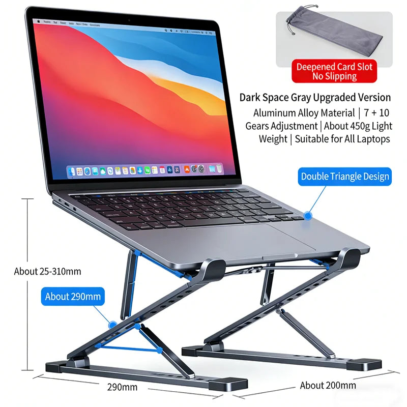 Laptop Stand For Macbook Folding Adjustable Aluminum Computer Pc Tablet Stand Notebook Tablelaptop Holder Heat Dissipation