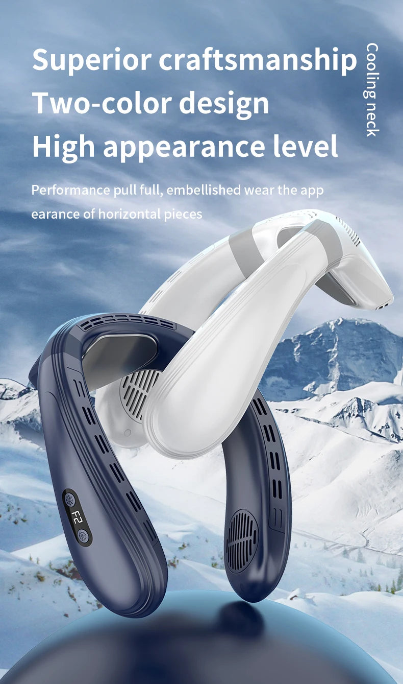 Portable Semiconductor Cooling Neck Fan with 5200mAh Battery