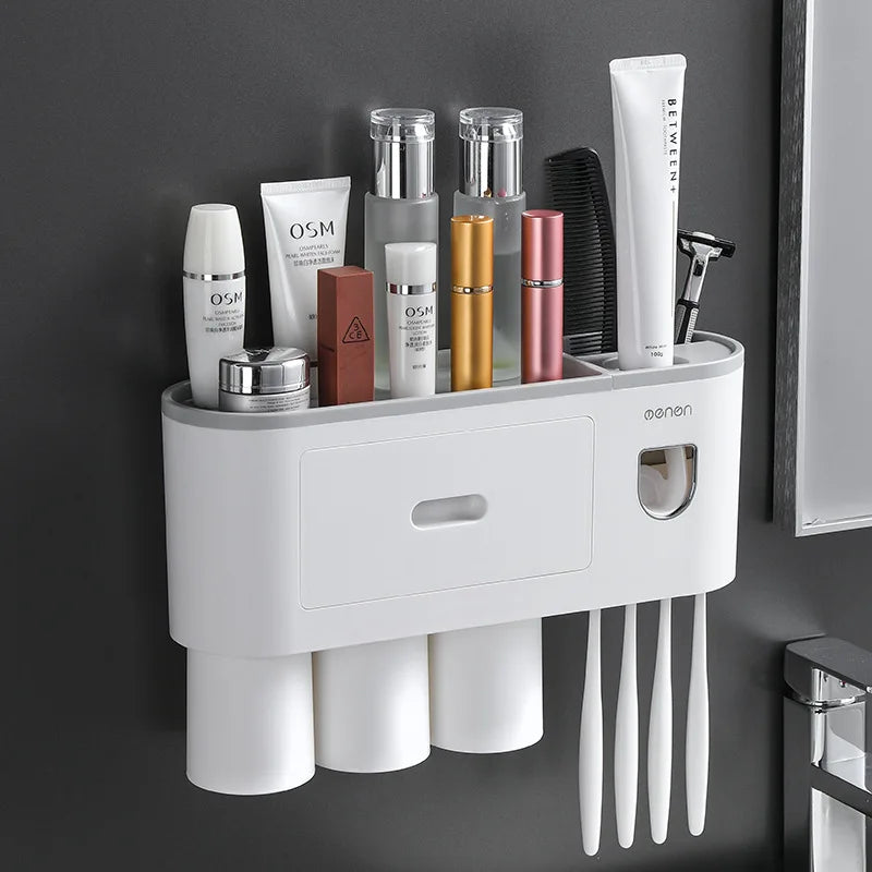 Automatic Toothpaste Squeezer Dispenser Waterproof Uv Toothbrush Sterilizer Drying Holder Children Bathroom Vanity Accessories