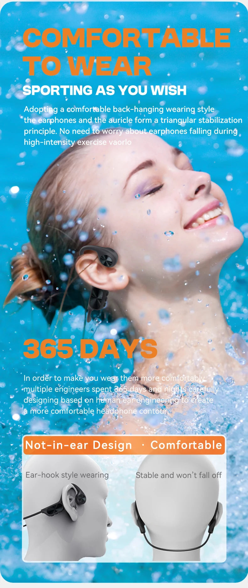 New X7 True Bone Conduction Headset Bluetooth 5.4 IPX8 Depth Waterproof Built-in Mic MP3 32GB Memory Player For Swimming Diving