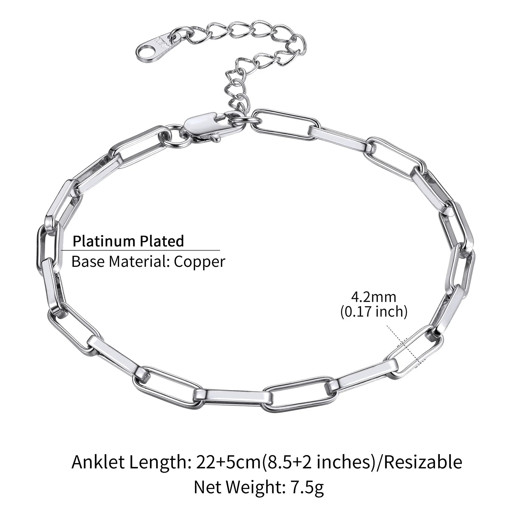 Stainless Steel Multi-Style Anchor and Curb Chain Anklet