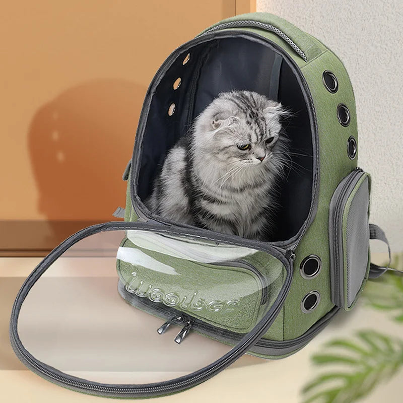 Transparent Breathable Pet Travel Backpack for Cats, Dogs & Birds