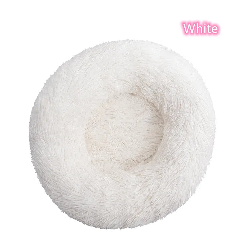 Cama Para Animais De Estimação Super Macia Para Gatos Pelúcia Tamanho Normal Lavável Cama Calmante Cama Donut Artefacto De Dormir Confortável Adequado Para O Inverno