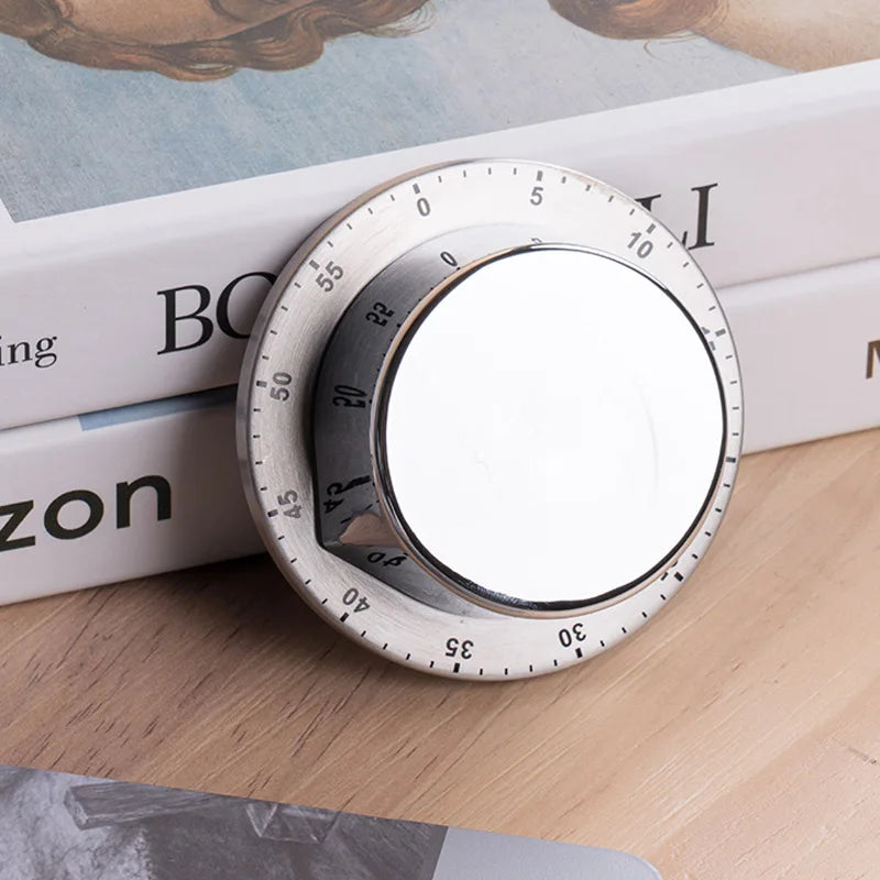 Temporizador de Aço Inoxidável e ABS 2025, Despertador Mecânico, Lembrete de Cozedura para Gestão do Tempo de Aprendizagem