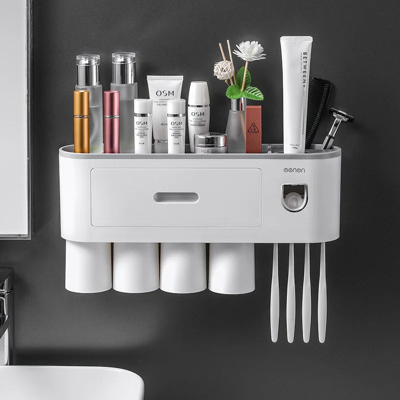 Automatic Toothpaste Squeezer Dispenser Waterproof Uv Toothbrush Sterilizer Drying Holder Children Bathroom Vanity Accessories