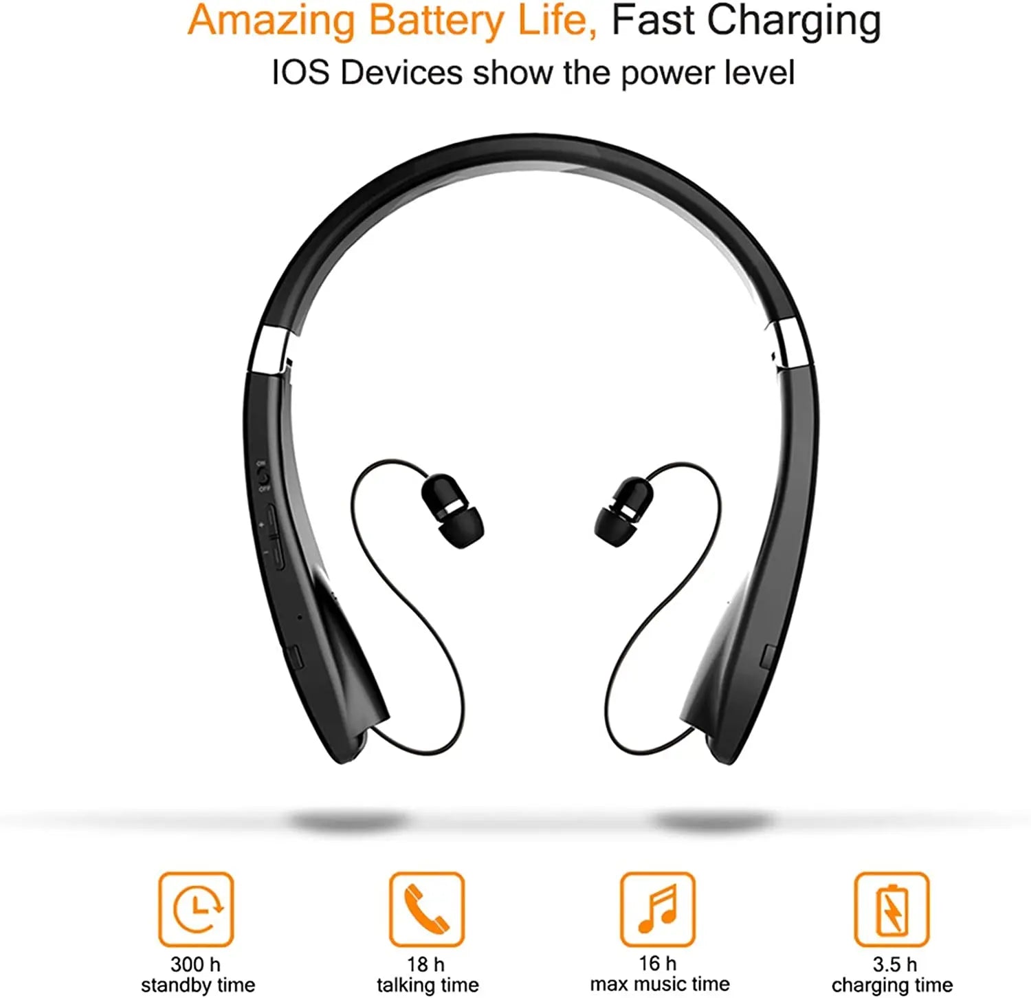 INMAS SX-991True Wireless Foldable Earbuds Bluetooth Neckband Headset Hifi Stereo Earphones Noise Cancelling Headphones With Mic