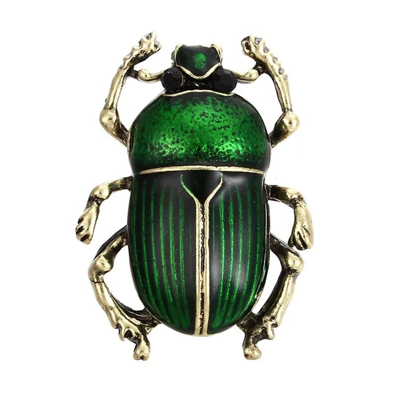 Exquisite Full Crystal Beetle Brooch Elegant Lady Insect Pin