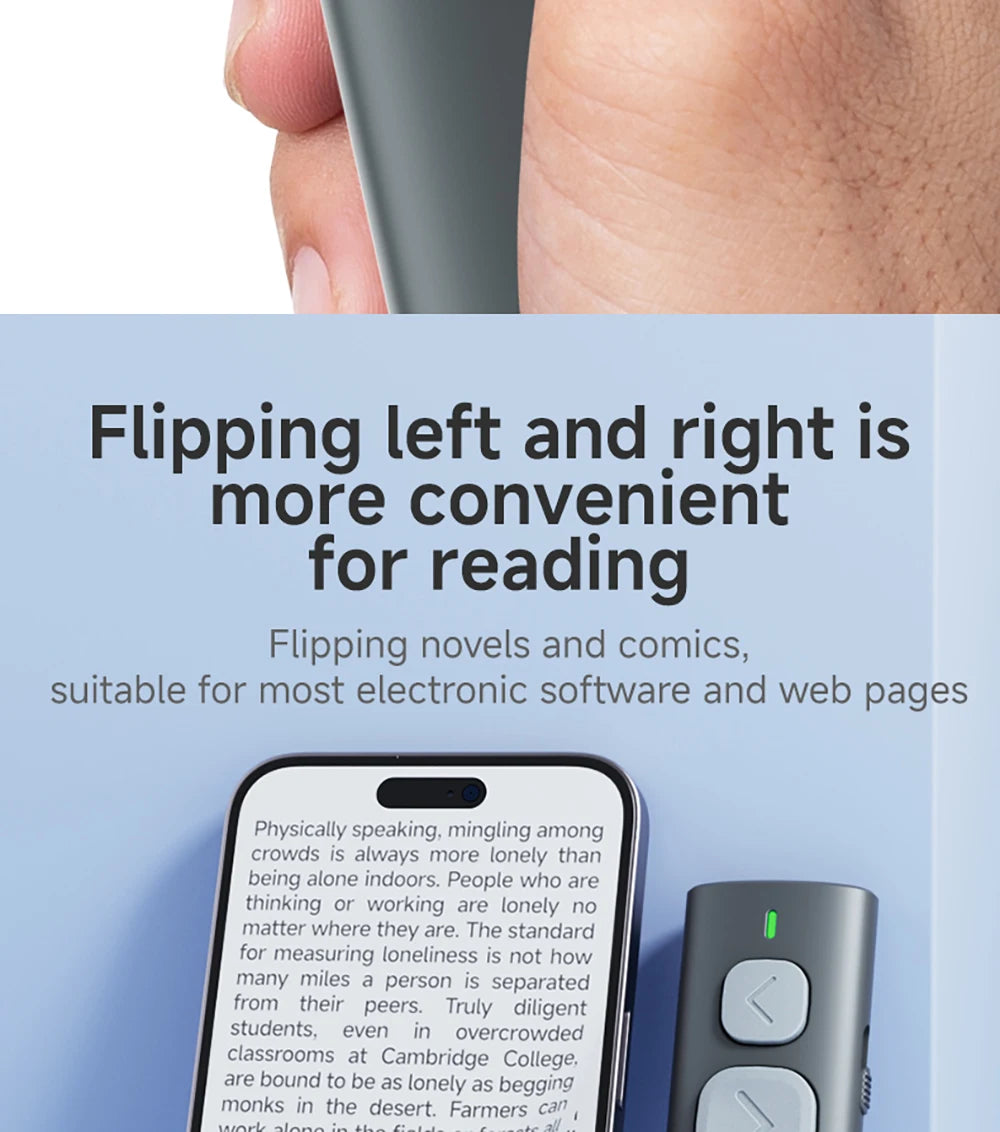 Supports IOS Android Bluetooth Page Turner Camera/Music Control Pen Paging Device E-book Reader Swipe Short Video Remote Control