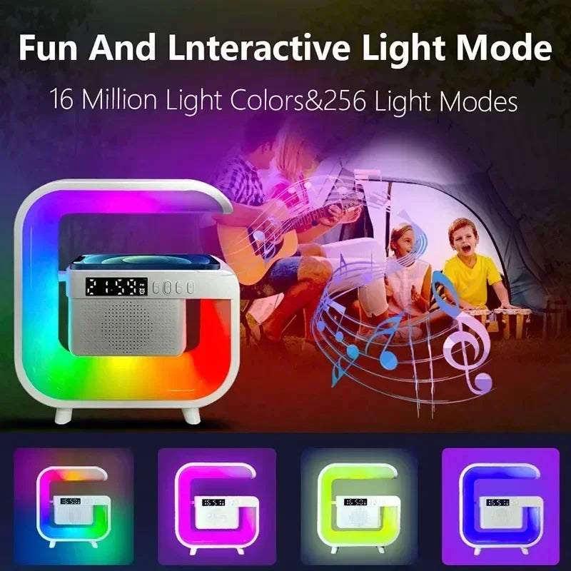 Bluetooth Wireless FM TF Speaker Phone Wireless Charger RGB Light for iPhone Samsung Xiaomi Fast Charging Home Portable Speakers