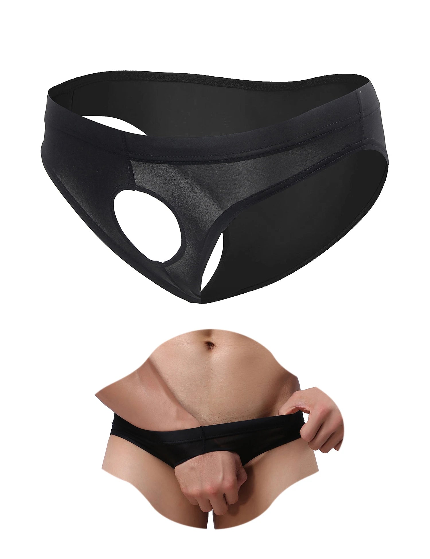 Men's Transparent Low Waist Jockstrap Thong