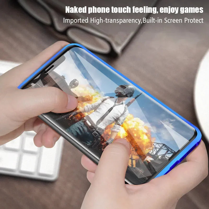 Cover For Samsung Galaxy S25 S24Ultra S23 A15 A53 A54 A52 S22 Note20Ultra S9 S8 360 Degree Privacy Protection Magnetic Case