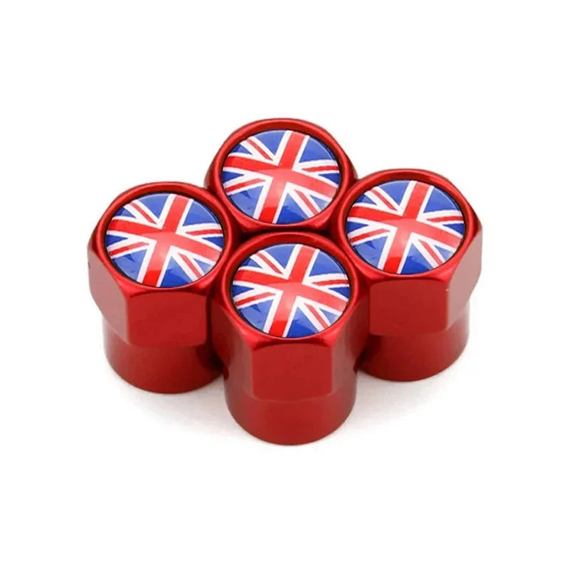 4Pcs UK Flag Car Wheel Tire Stem Air Valve Caps Covers For MINI COOPER S JCW F55 F56 R55 R56 R60 F60 Exterior Auto Accessories