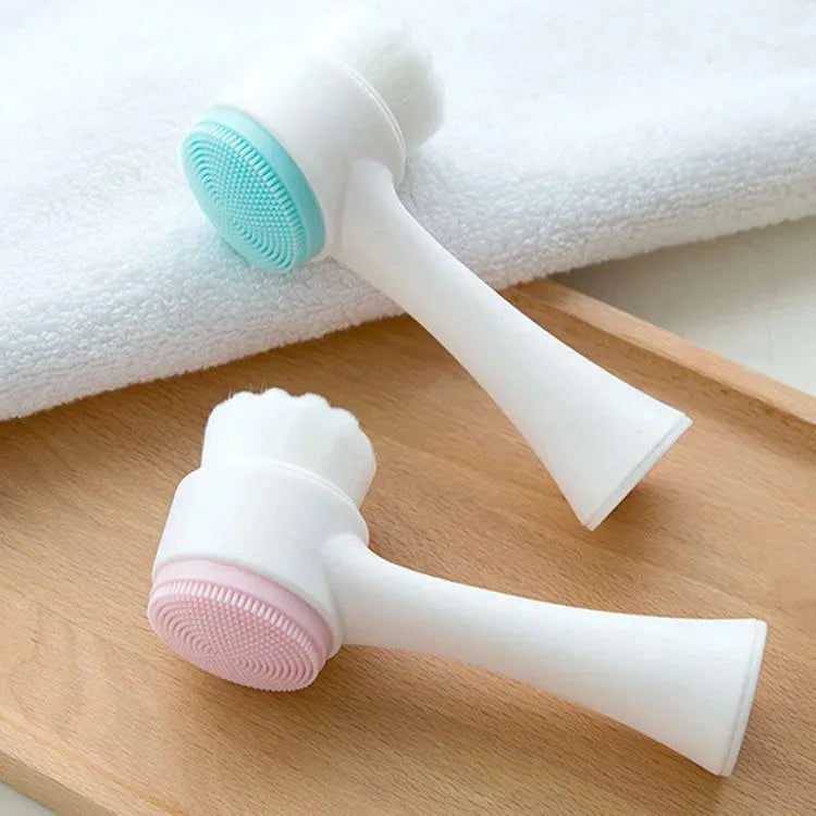 Dual-Sided Silicone Pet Paw Cleaner and Massage Grooming Brush