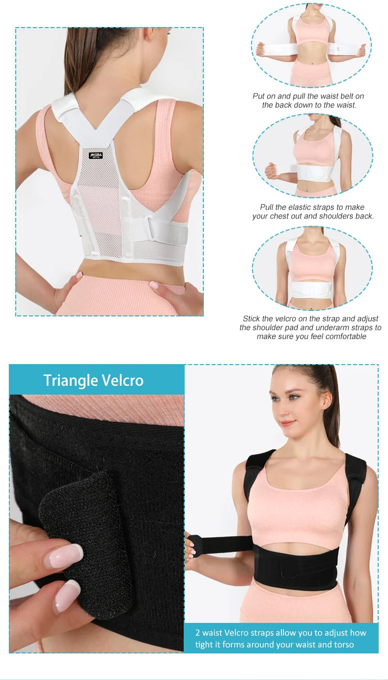 Fully Adjustable Straightener Upper Spine Support Men Women BackBack Brace Posture Corrector