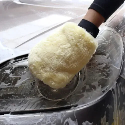1/5pcs Car Wash Gloves Soft Thickened  Imitation Wool Plush Wiping Car Cleaning Mitt Double-faced Glove Car Washing Supplies