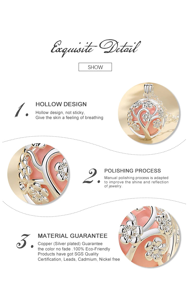 Cherry Blossom Angel Caller Pregnancy Pendant Necklace