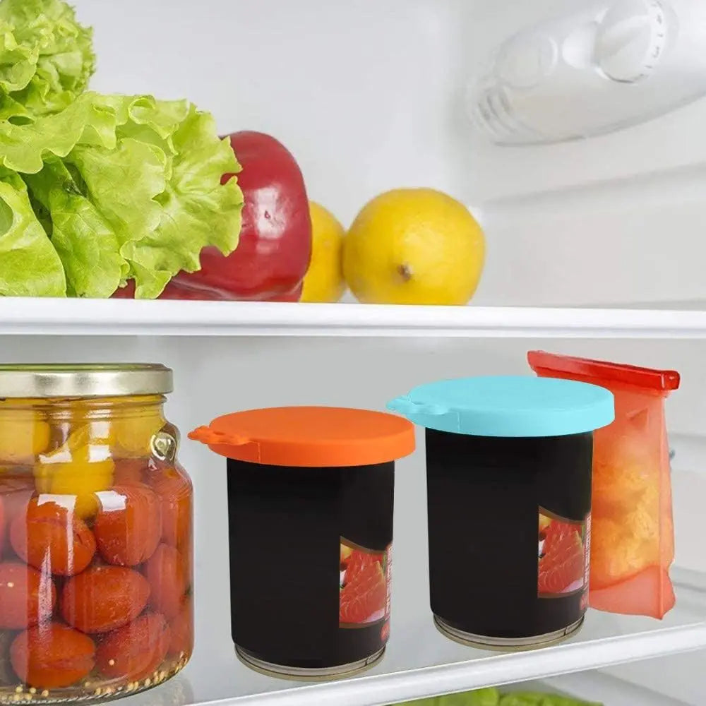 Tampa de Silicone 3 em 1 para Latas Reutilizável de Comida Mantenha Fresco Organização de Cozinha Artigos para Animais de Estimação
