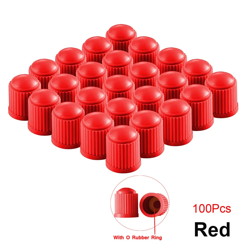10/25/50/100Pcs Tire Valve Caps, Plastic Car Tire Stem Dust Covers Universal Valve Caps for Cars, Bicycle, Trucks, Motorcycles