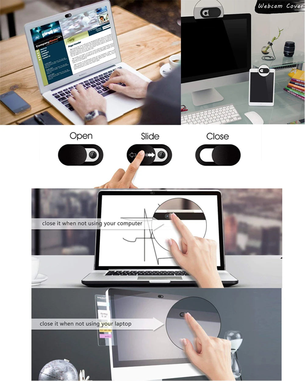 3/6Pcs Webcam Cover Slide, Ultra Thin Phone Camera Cover, Camera Cover Blocker for Macbook, iMac, Laptop, Desktop, Pc, iPad
