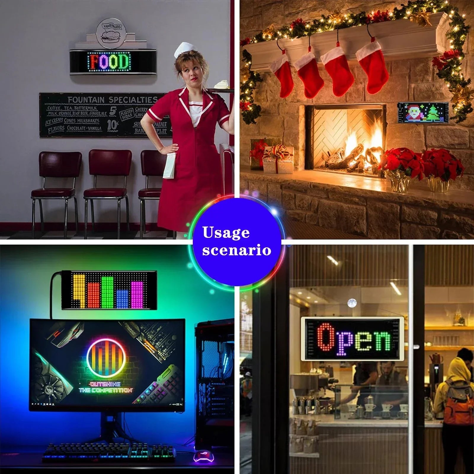 LED AD Display Screen Message Scrolling Sign Board Ultra-thin Soft Flexible Advertising Light for Store Car Display