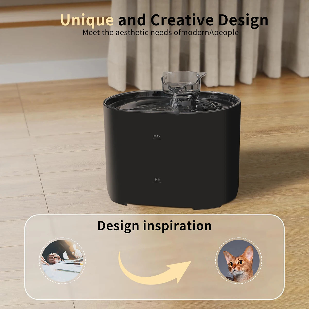 Bebedouro Automático para Gatos com Filtro, Dispensador de Água para Cães e Gatos, Bomba Elétrica USB Silenciosa, Orelha de Gato, Bebedouro para Animais de Estimação