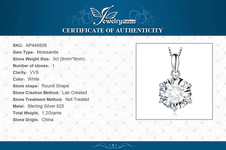 Round Cut Moissanite Solitaire Pendant