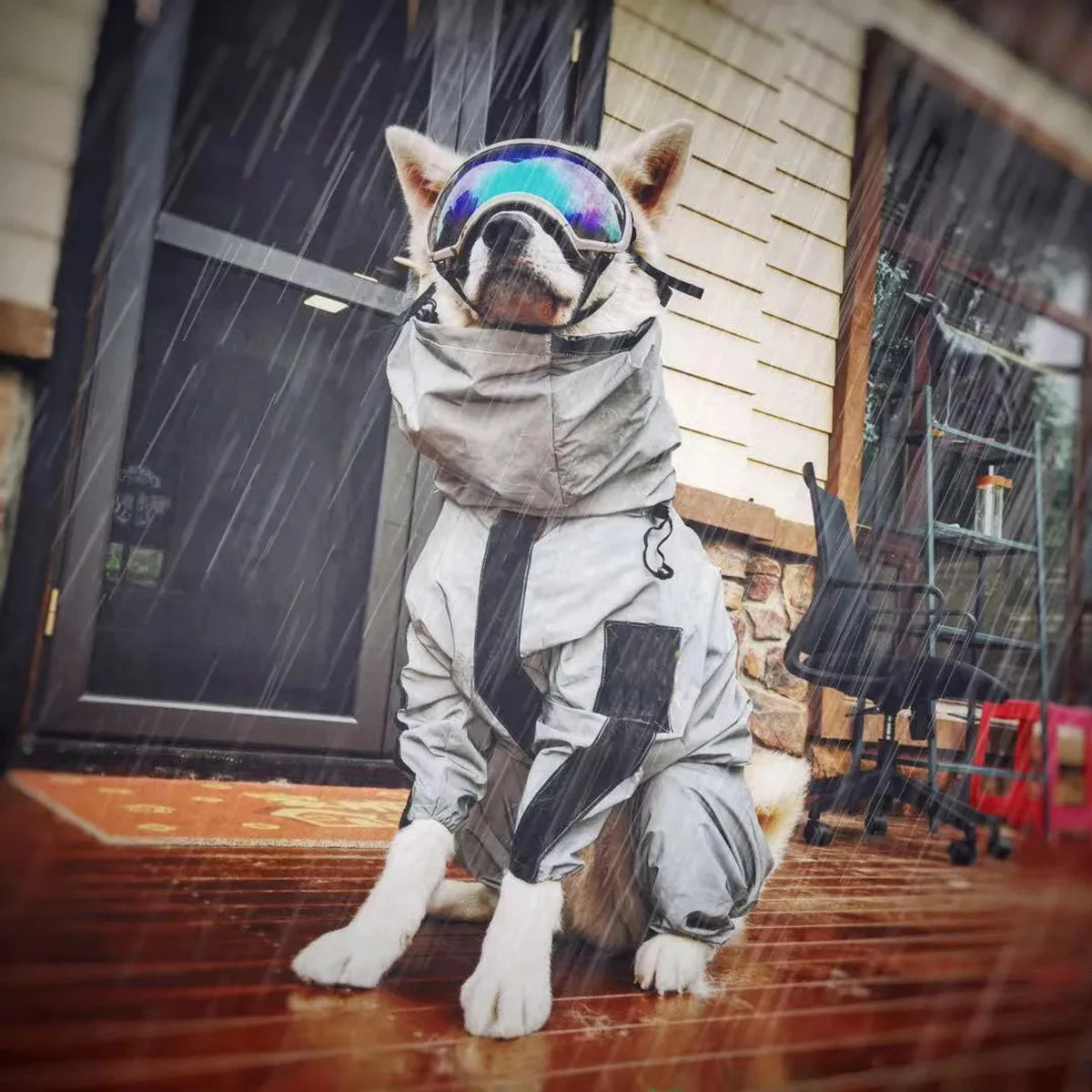 Luxury Reflective Waterproof Dog Raincoat Jumpsuit for Large Dogs