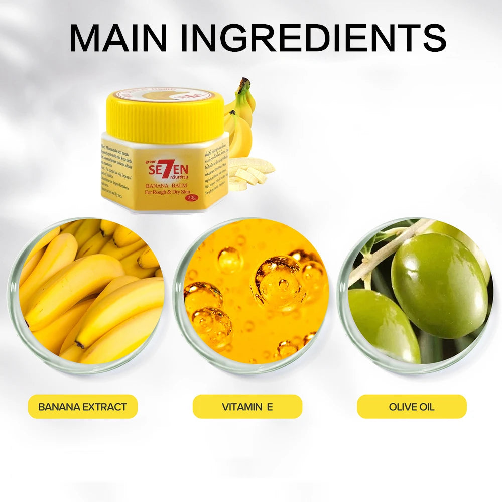Ultra Moisturizing & Cracked Heel Care With Banana Extract For Dry, Rough Feet Overnight Renewal 20g/bottle