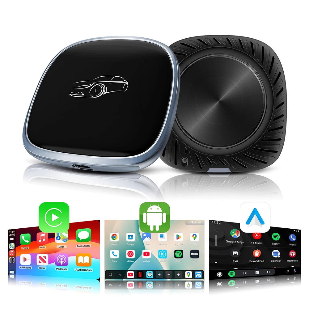 Smart CarPlay AI Box 2026 - Android 13 | Qualcomm Octa-Core | 4G+64GB Wireless Multimedia Adapter