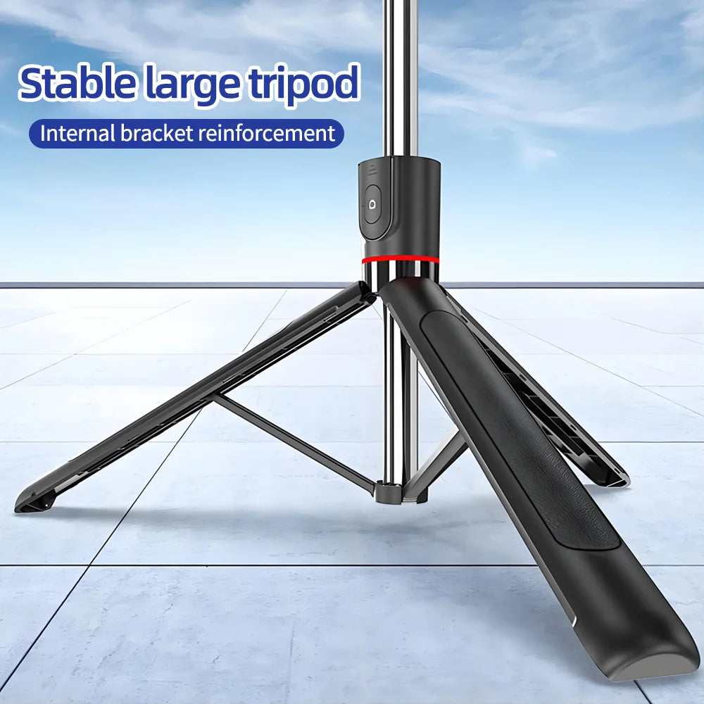 Foldable Selfie Stick Doule LED Fill Light with Wireless Bluetooth Remote Desktop Tripod Stand For iOS Android Smartphone Holder