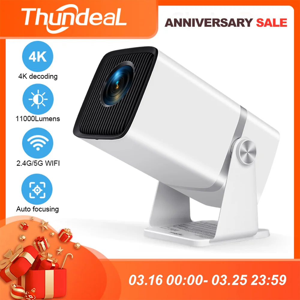 ThundeaL 4K Full HD Projector FHD TD80W Android WiFi 3D Home Theater TD80 Portable Beam Projector Meeting Video Movie PK HY320